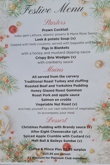 xmas menu 2024